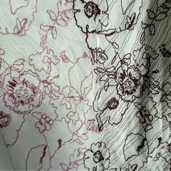 Aritzia Wilfred Lelaina Mini Dress Mauve Mousse Java Embroidered Floral Flounce - Picture 5 of 15